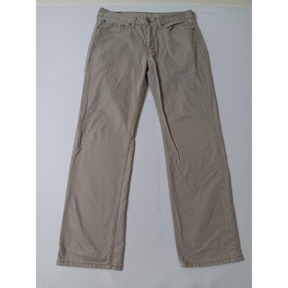 Levi's 514 Jeans Mens W34 L32 Beige Straight Denim Cotton Classic Logo